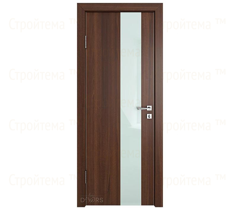 Дверь межкомнатная Линия дверей DO-504 (ДО-504) Орех тисненый/стекло Белое