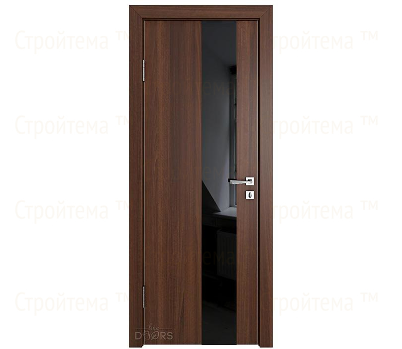 Дверь межкомнатная Линия дверей DO-504 (ДО-504) Орех тисненый/стекло Черное