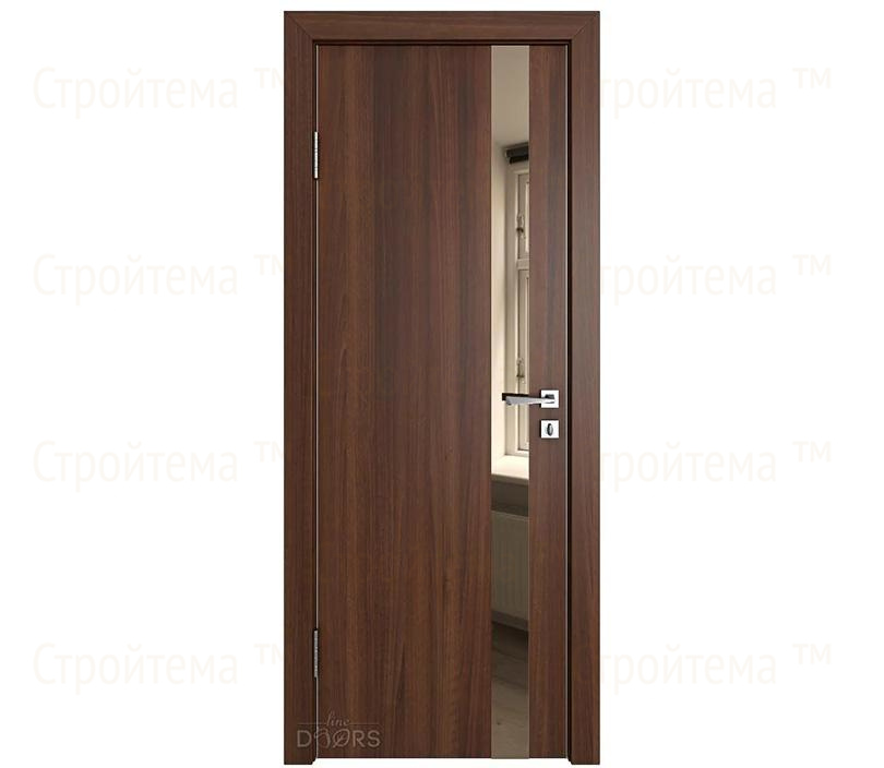 Дверь межкомнатная Линия дверей DO-507 (ДО-507) Орех тисненый/зеркало Бронза