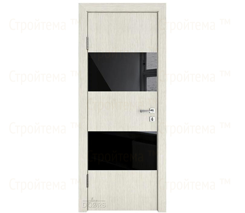 Дверь межкомнатная Линия дверей DO-508 (ДО-508) Белая лиственница/стекло Черное