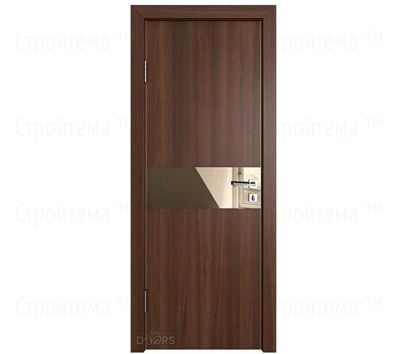 Дверь межкомнатная Линия дверей DO-509 (ДО-509) Орех тисненый/зеркало Бронза