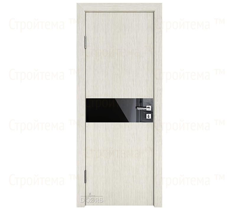 Дверь межкомнатная Линия дверей DO-509 (ДО-509) Белая лиственница/стекло Черное