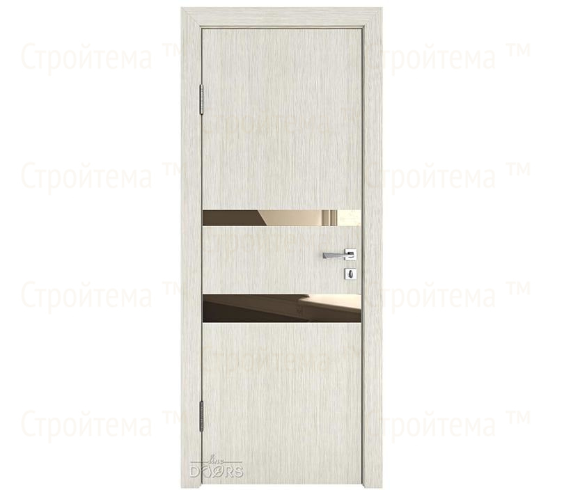 Дверь межкомнатная Линия дверей DO-512 (ДО-512) Белая лиственница/зеркало Бронза