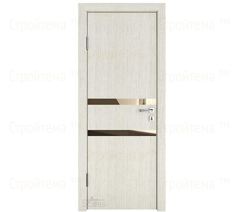 Дверь межкомнатная Линия дверей DO-513 (ДО-513) Белая лиственница/зеркало Бронза