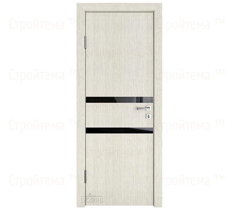 Дверь межкомнатная Линия дверей DO-513 (ДО-513) Белая лиственница/стекло Черное