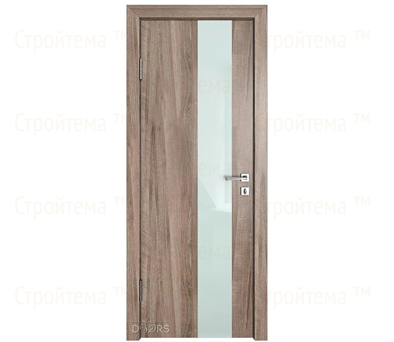 Дверь межкомнатная Линия дверей DO-504 (ДО-504) Орех седой светлый/стекло Белое