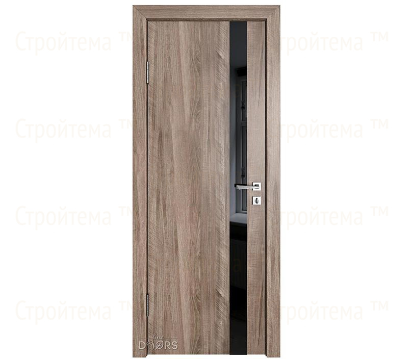 Дверь межкомнатная Линия дверей DO-507 (ДО-507) Орех седой светлый/стекло Черное