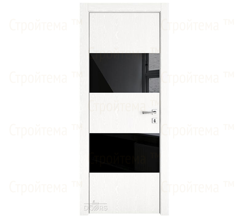 Дверь межкомнатная Линия дверей DO-508 (ДО-508) Жемчуг/стекло Черное