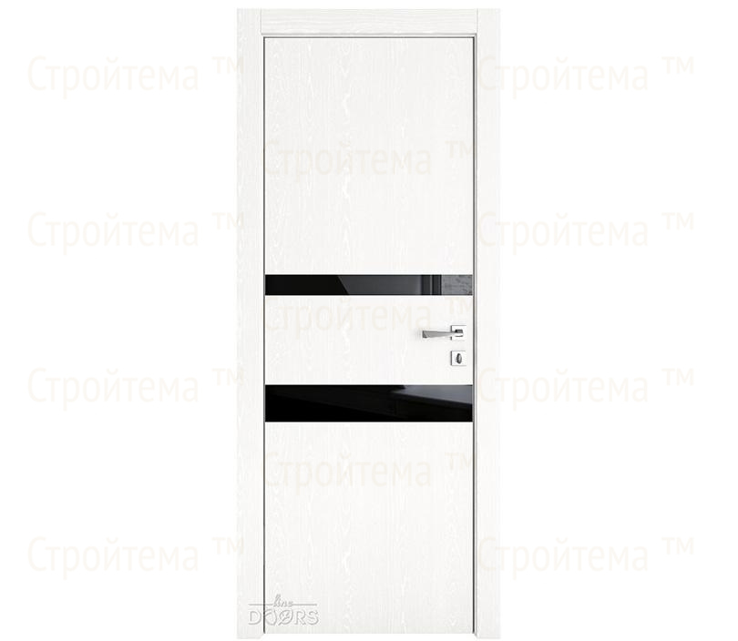 Дверь межкомнатная Линия дверей DO-512 (ДО-512) Жемчуг/стекло Черное