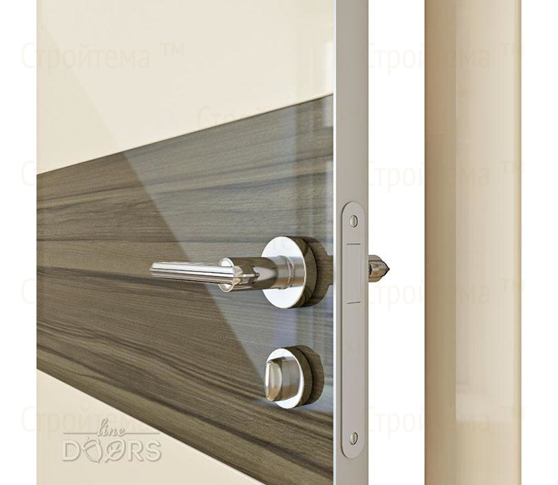 Дверь межкомнатная Линия дверей DO-501 (ДО-501) Ваниль глянец/стекло Сосна