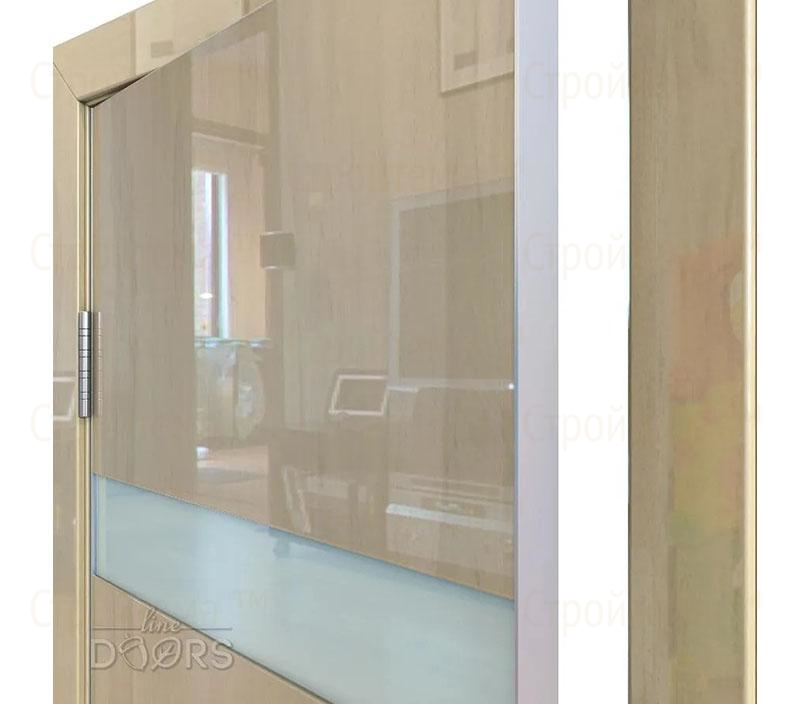 Дверь межкомнатная Линия дверей DO-502 (ДО-502) Анегри светлый/стекло Белое