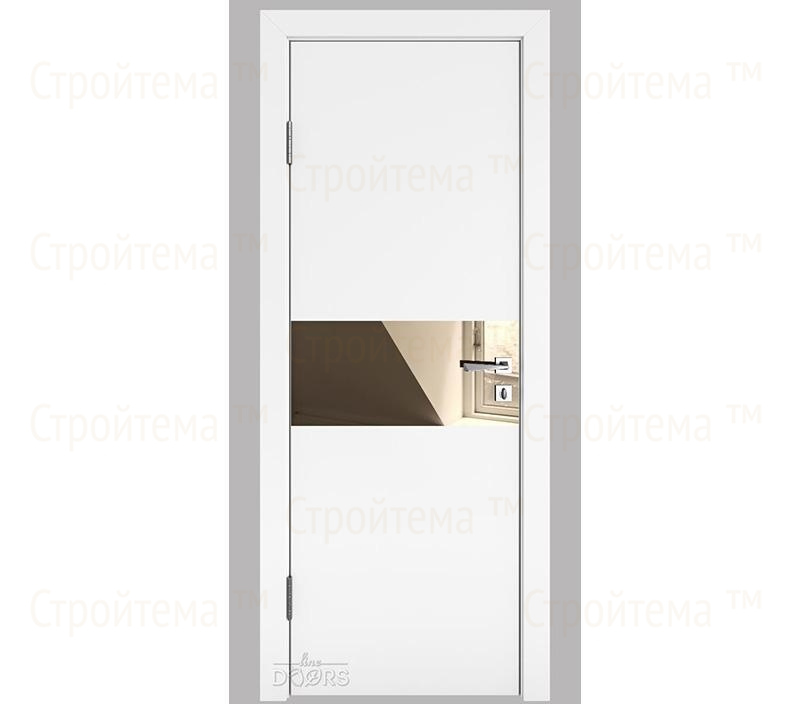Дверь межкомнатная шумоизоляционная Линия дверей DO-601 (ДО-601) Белый бархат/зеркало Бронза
