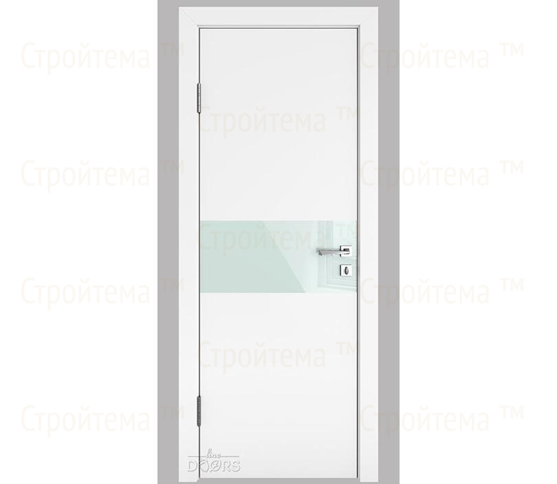 Дверь межкомнатная шумоизоляционная Линия дверей DO-601 (ДО-601) Белый бархат/стекло Белое
