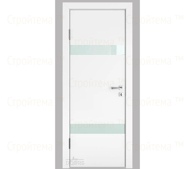Дверь межкомнатная шумоизоляционная Линия дверей DO-602 (ДО-602) Белый бархат/стекло Белое