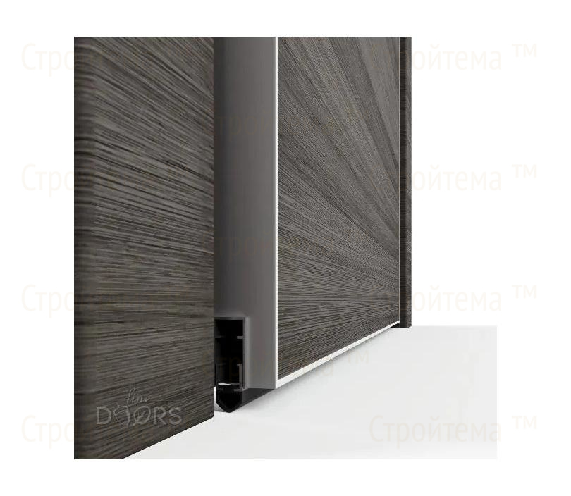 Дверь межкомнатная шумоизоляционная Линия дверей DO-602 (ДО-602) Белый бархат/стекло Черное