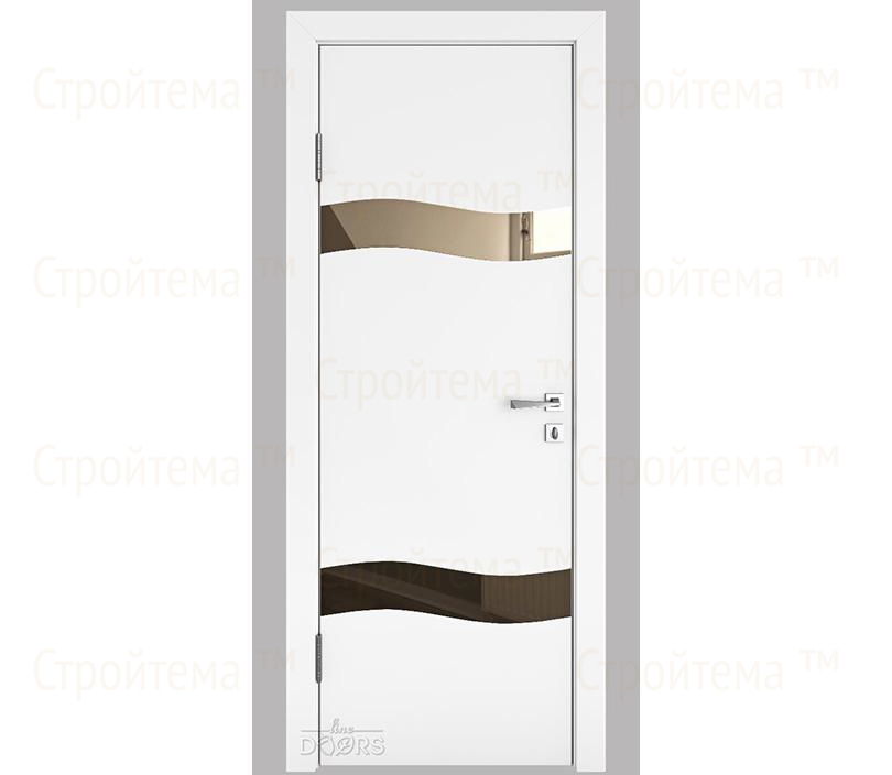 Дверь межкомнатная шумоизоляционная Линия дверей DO-603 (ДО-603) Белый бархат/зеркало Бронза