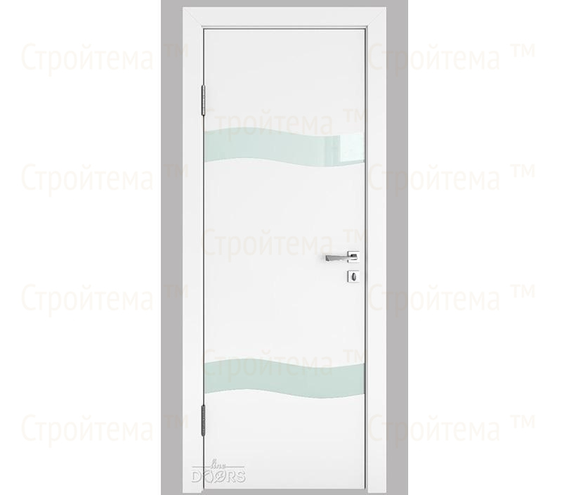 Дверь межкомнатная шумоизоляционная Линия дверей DO-603 (ДО-603) Белый бархат/стекло Белое