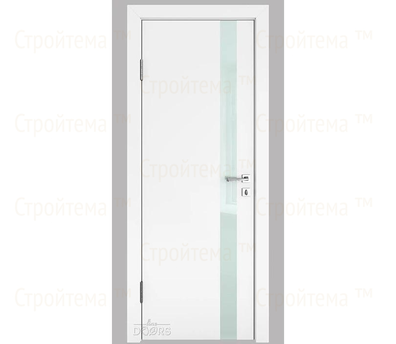 Дверь межкомнатная шумоизоляционная Линия дверей DO-607 (ДО-607) Белый бархат/стекло Белое