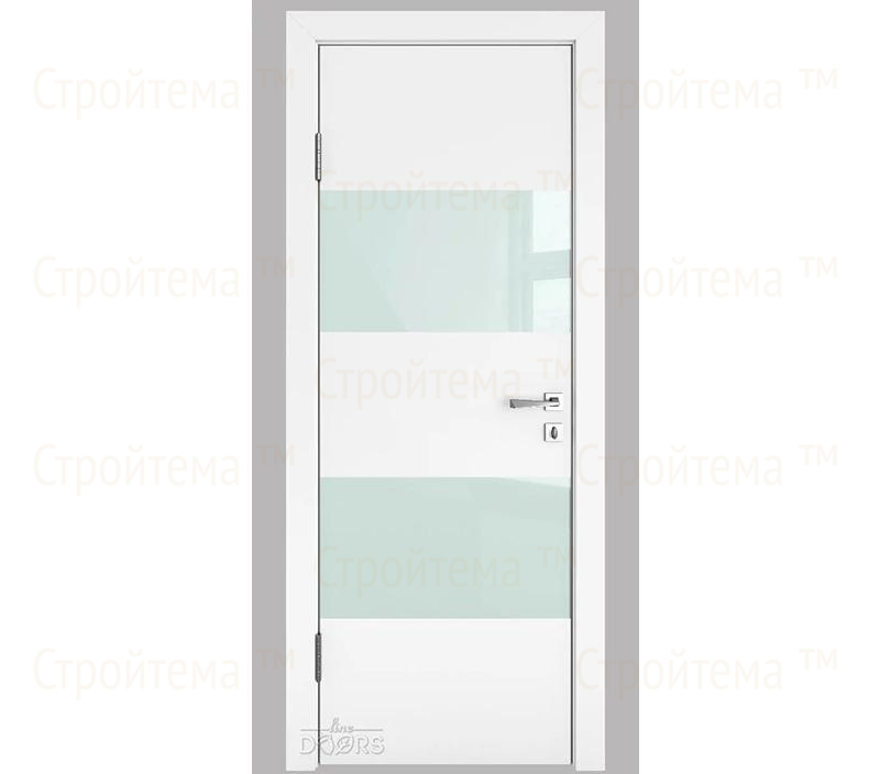 Дверь межкомнатная шумоизоляционная Линия дверей DO-608 (ДО-608) Белый бархат/стекло Белое
