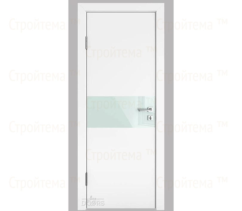 Дверь межкомнатная шумоизоляционная Линия дверей DO-609 (ДО-609) Белый бархат/стекло Белое