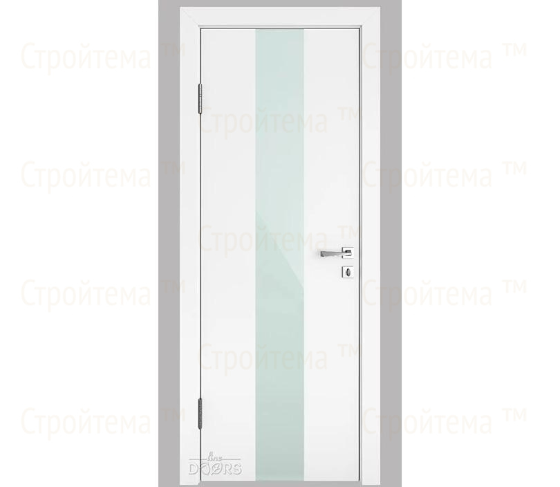 Дверь межкомнатная шумоизоляционная Линия дверей DO-610 (ДО-610) Белый бархат/стекло Белое