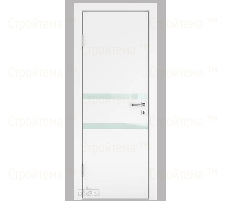 Дверь межкомнатная шумоизоляционная Линия дверей DO-613 (ДО-613) Белый бархат/стекло Белое