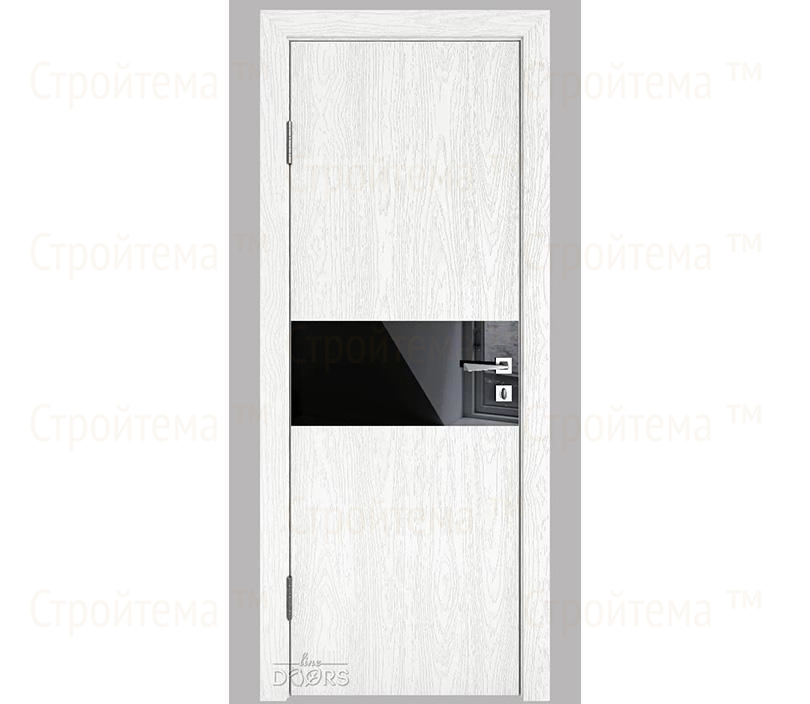 Дверь межкомнатная шумоизоляционная Линия дверей DO-601 (ДО-601) Белый глубокий/стекло Черное