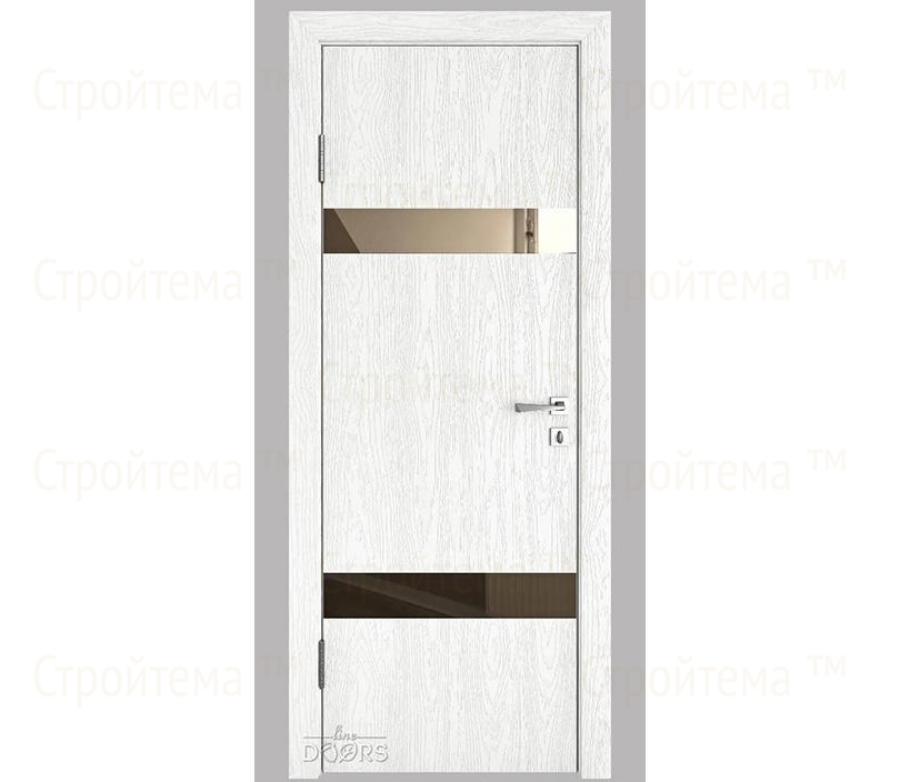 Дверь межкомнатная шумоизоляционная Линия дверей DO-602 (ДО-602) Белый глубокий/зеркало Бронза