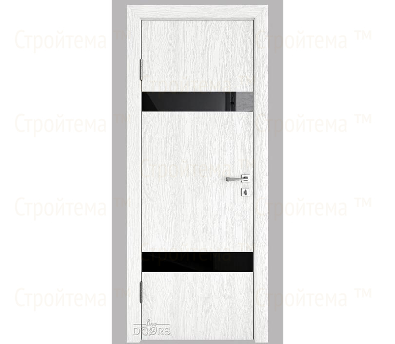Дверь межкомнатная шумоизоляционная Линия дверей DO-602 (ДО-602) Белый глубокий/стекло Черное