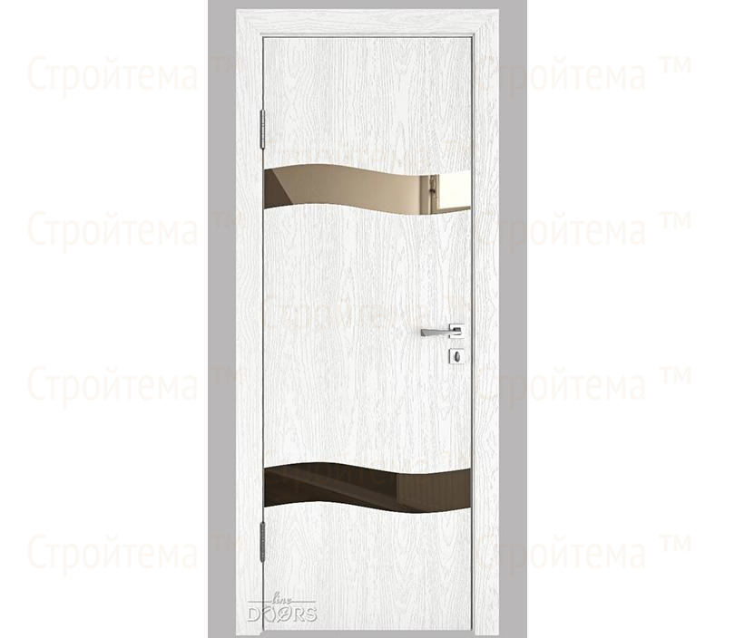 Дверь межкомнатная шумоизоляционная Линия дверей DO-603 (ДО-603) Белый глубокий/зеркало Бронза