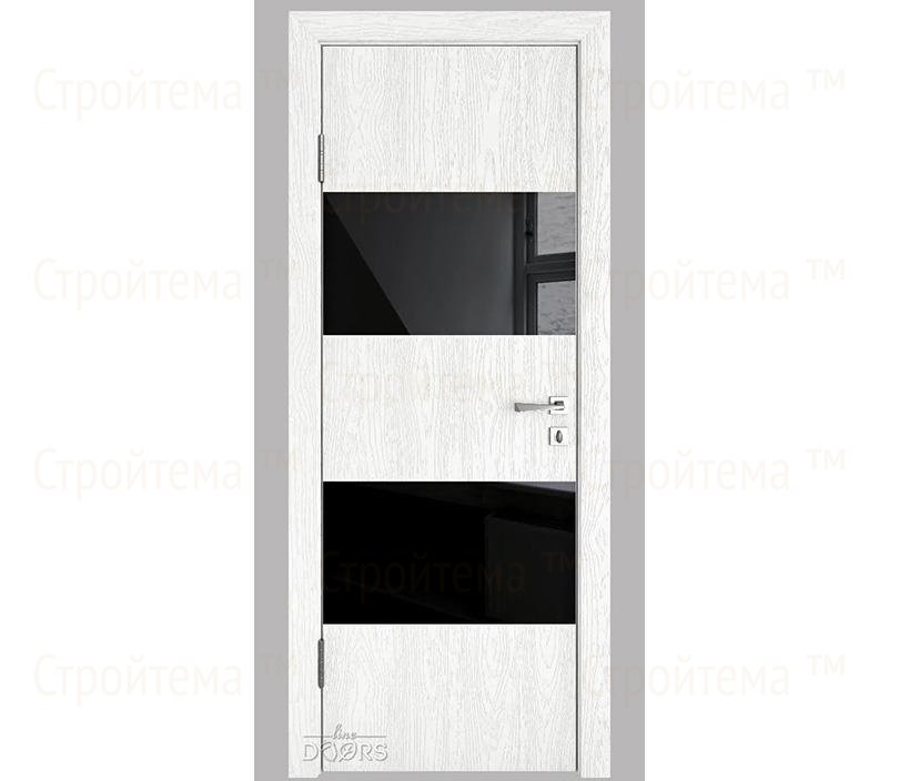 Дверь межкомнатная шумоизоляционная Линия дверей DO-608 (ДО-608) Белый глубокий/стекло Черное