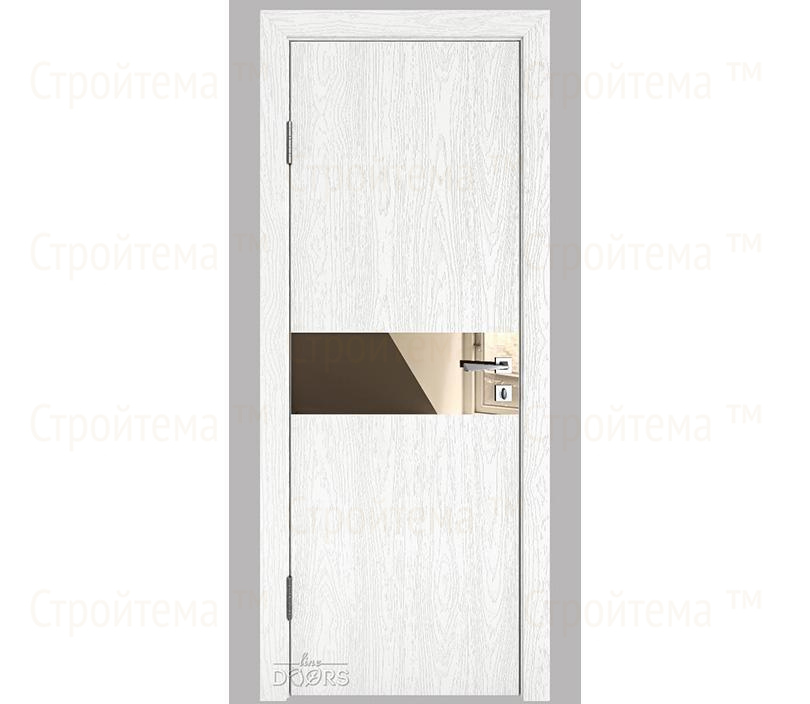 Дверь межкомнатная шумоизоляционная Линия дверей DO-609 (ДО-609) Белый глубокий/зеркало Бронза