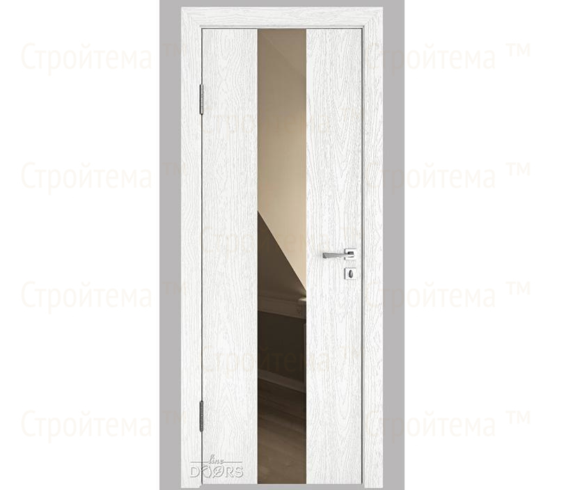 Дверь межкомнатная шумоизоляционная Линия дверей DO-610 (ДО-610) Белый глубокий/зеркало Бронза