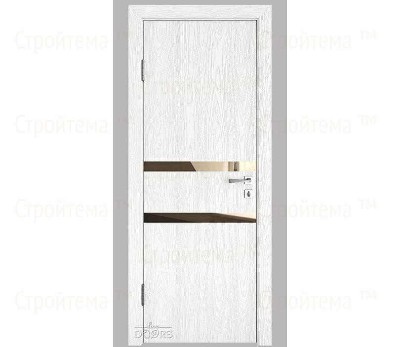 Дверь межкомнатная шумоизоляционная Линия дверей DO-613 (ДО-613) Белый глубокий/зеркало Бронза