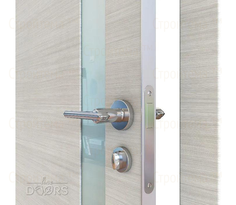 Дверь межкомнатная шумоизоляционная Линия дверей DO-607 (ДО-607) Ива светлая/стекло Белое