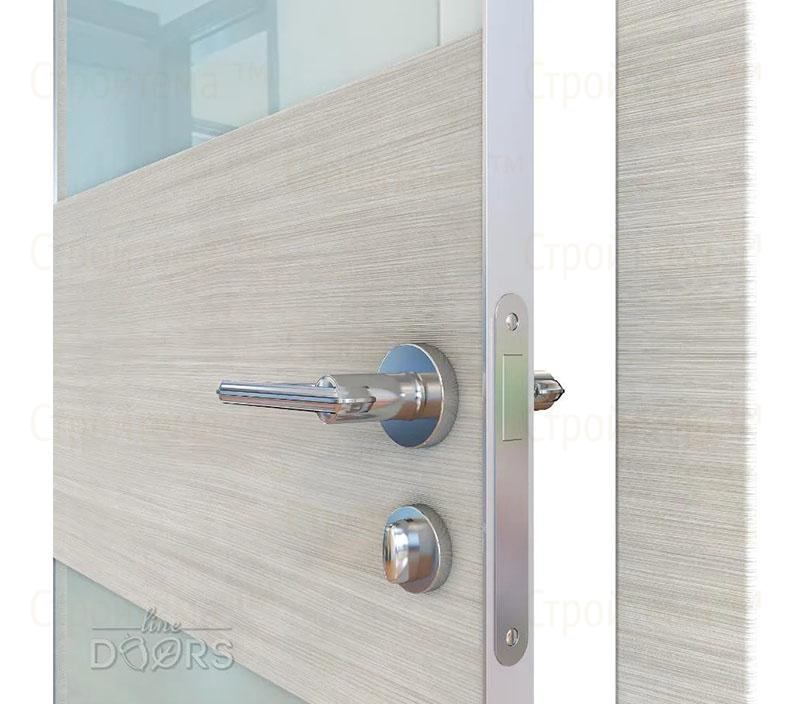 Дверь межкомнатная шумоизоляционная Линия дверей DO-608 (ДО-608) Ива светлая/стекло Белое