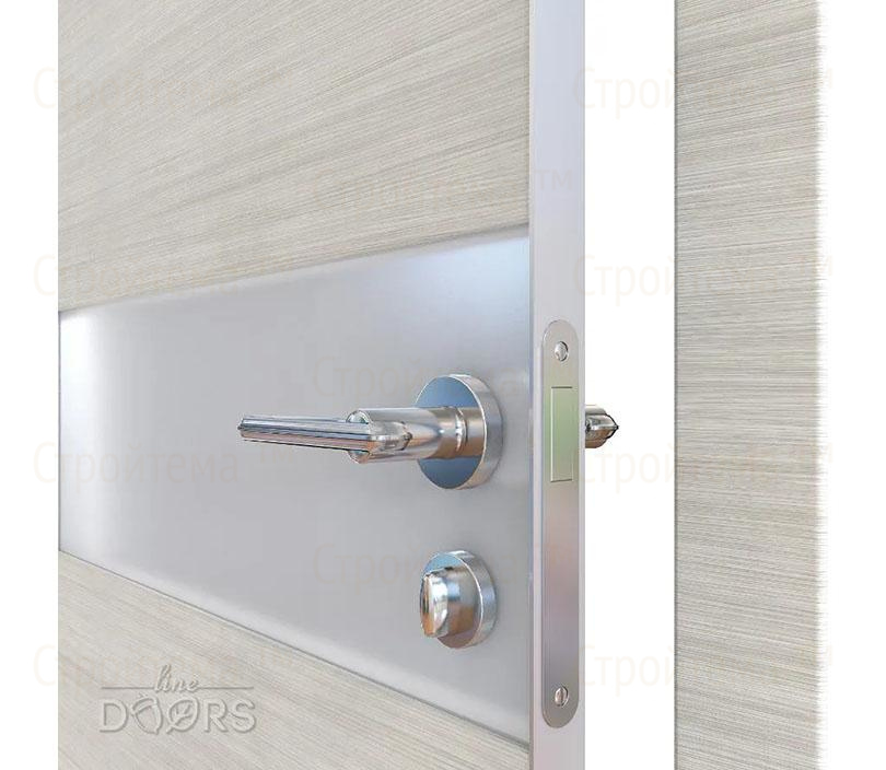 Дверь межкомнатная шумоизоляционная Линия дверей DO-609 (ДО-609) Ива светлая/Снег