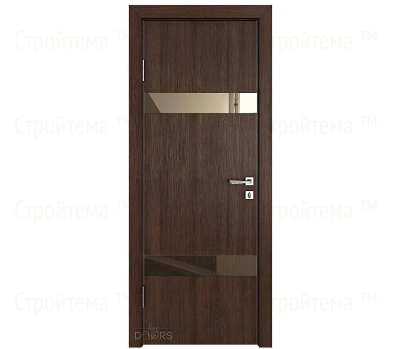 Дверь межкомнатная шумоизоляционная Линия дверей DO-602 (ДО-602) Мокко/зеркало Бронза