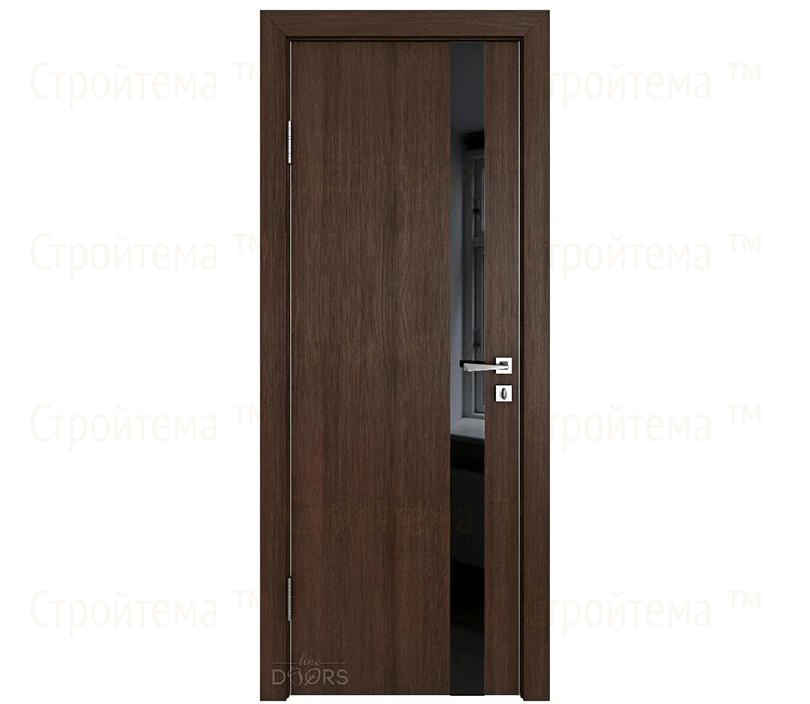 Дверь межкомнатная шумоизоляционная Линия дверей DO-607 (ДО-607) Мокко/стекло Черное