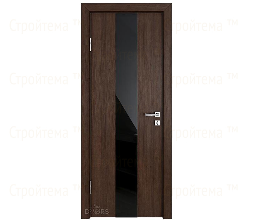 Дверь межкомнатная шумоизоляционная Линия дверей DO-610 (ДО-610) Мокко/стекло Черное