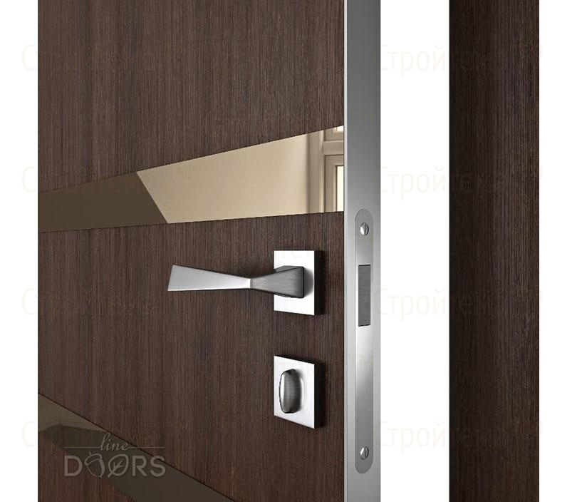 Дверь межкомнатная шумоизоляционная Линия дверей DO-613 (ДО-613) Мокко/зеркало Бронза