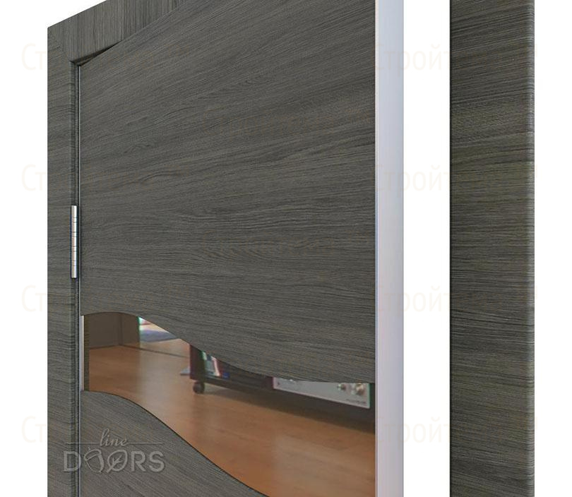 Дверь межкомнатная шумоизоляционная Линия дверей DO-603 (ДО-603) Ольха темная/зеркало Бронза