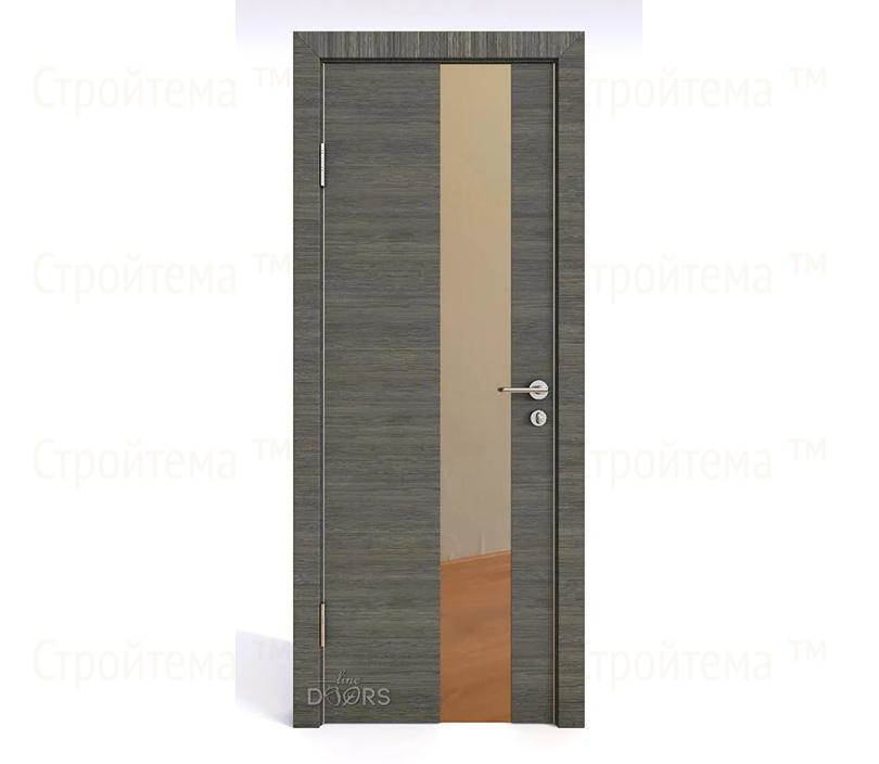 Дверь межкомнатная шумоизоляционная Линия дверей DO-604 (ДО-604) Ольха темная/зеркало Бронза