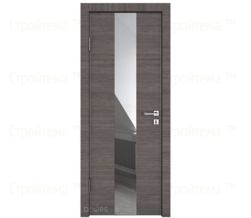 Дверь межкомнатная шумоизоляционная Линия дверей DO-610 (ДО-610) Ольха темная/Зеркало