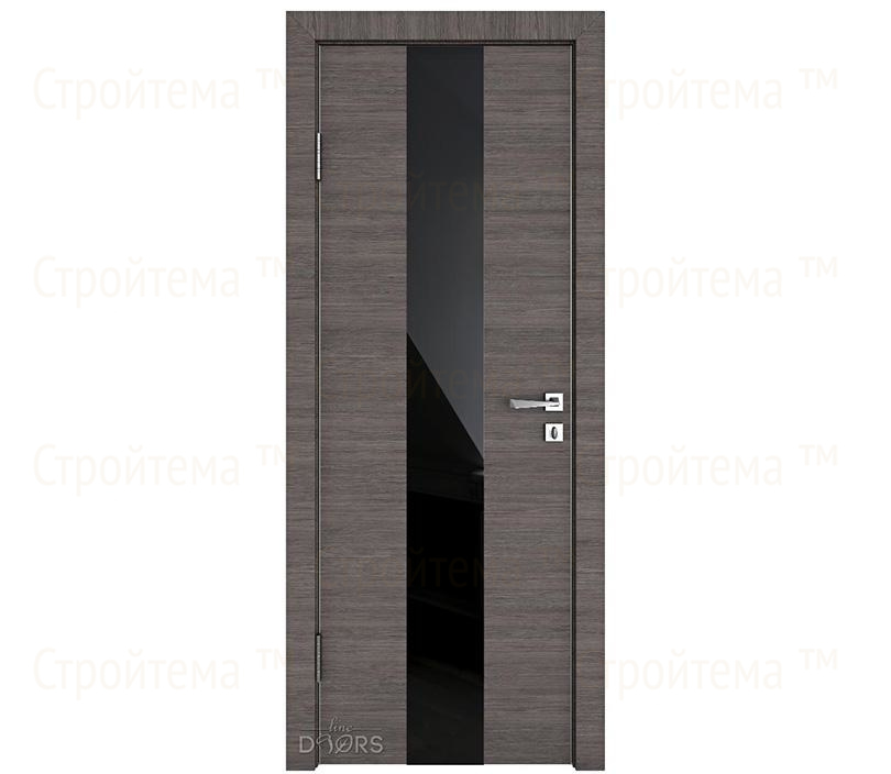 Дверь межкомнатная шумоизоляционная Линия дверей DO-610 (ДО-610) Ольха темная/стекло Черное
