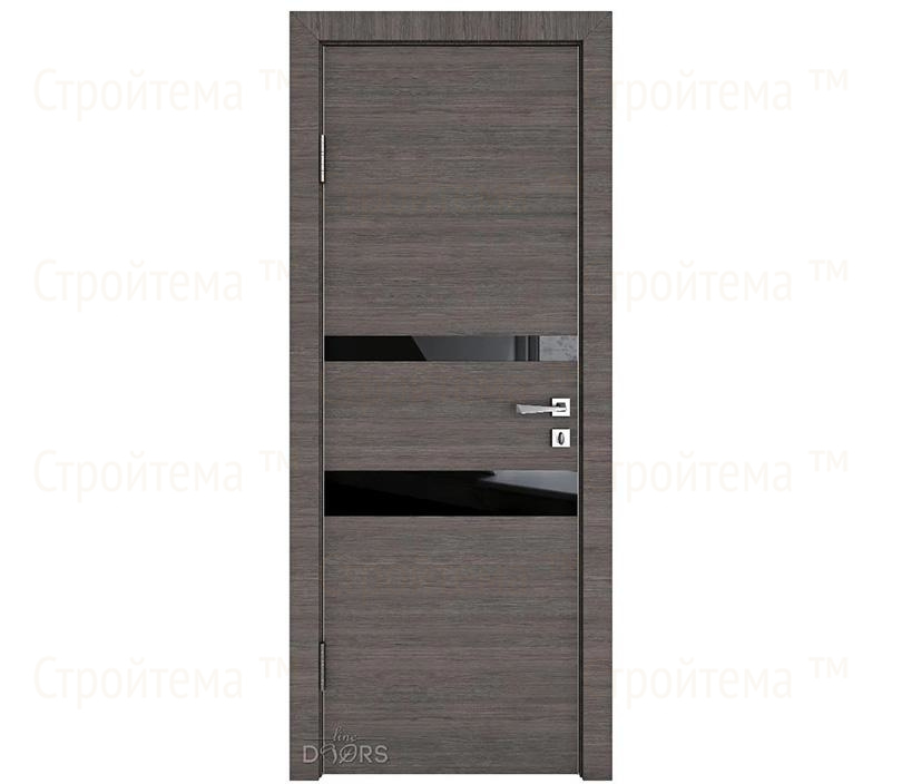 Дверь межкомнатная шумоизоляционная Линия дверей DO-612 (ДО-612) Ольха темная/стекло Черное