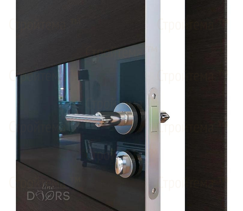 Дверь межкомнатная шумоизоляционная Линия дверей DO-601 (ДО-601) Венге горизонтальный/стекло Черное