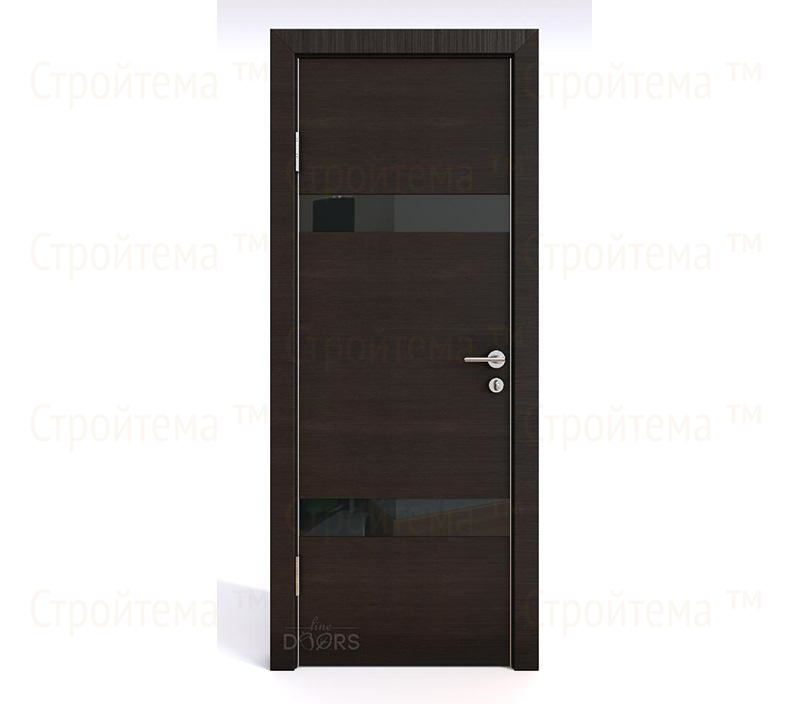 Дверь межкомнатная шумоизоляционная Линия дверей DO-602 (ДО-602) Венге горизонтальный/стекло Черное