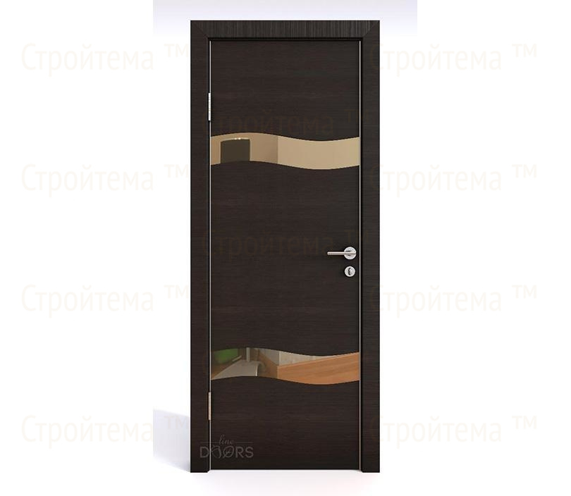 Дверь межкомнатная шумоизоляционная Линия дверей DO-603 (ДО-603) Венге горизонтальный/зеркало Бронза