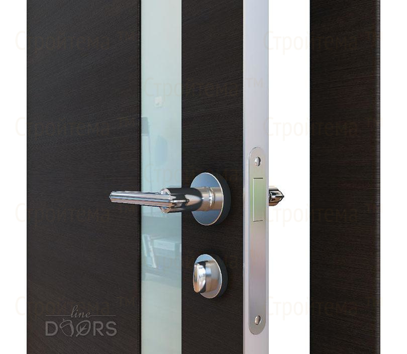 Дверь межкомнатная шумоизоляционная Линия дверей DO-607 (ДО-607) Венге горизонтальный/стекло Белое